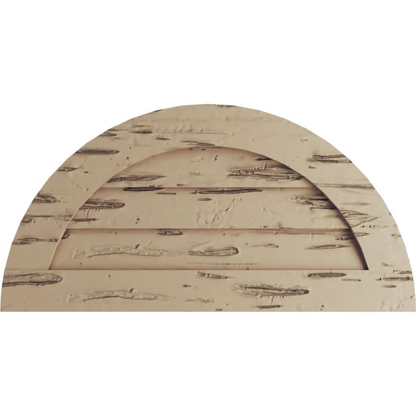 Ekena Millwork Timberthane Pecky Cypress Half Round Faux Wood Non-Functional Gable Vent, Primed Tan, 30"W x 15"H GVURHR30X15DPCPR - main